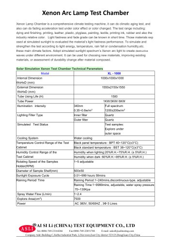 photostability test chamber / solar simulation / with xenon arc lamp / accelerated  XL-Volume