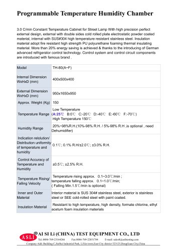 TH-80-A humidity and temperature test chamber / aging / temperature / environmental