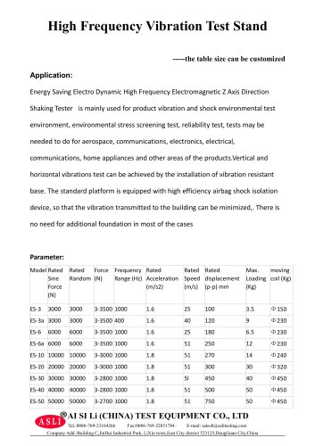 vibration test stand / shock / force / electric  ES-30
