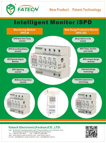 FATECH 1 phase intelligent surge protector iSPD20C/2-xxx S