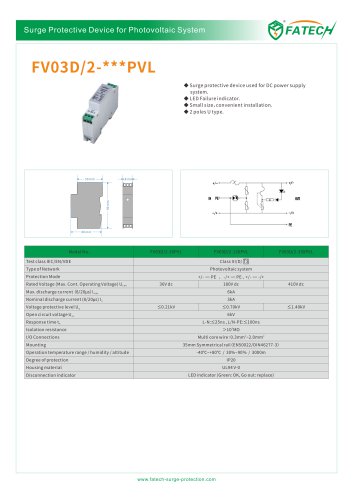 FATECH DC Surge Protector FV03D/2-24PVL with LED display