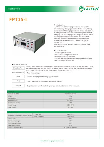 Fatech portable surge generator FPT15-I surge arrester testing