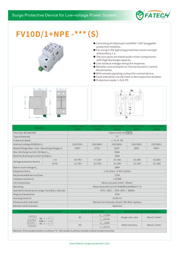 FATECH surge arrester FV10D/1+NPE-320S for AC Class 3 power supply