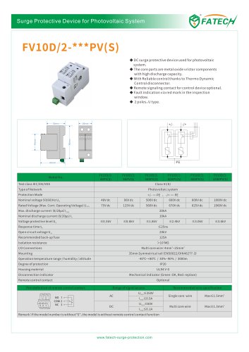 FATECH surge arrester FV10D/2-48PV for DC Solar system