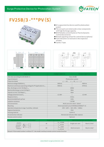 FATECH surge arrester FV25B/3-***PVS for PV Solar system