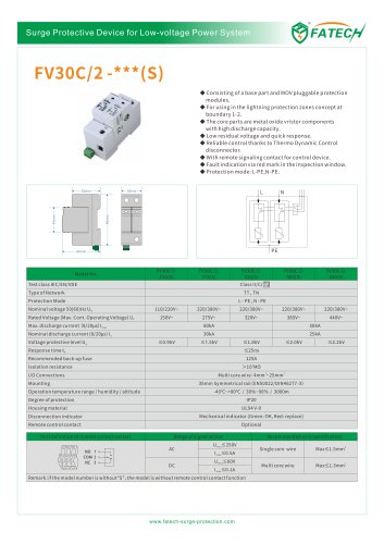 FATECH surge arrester FV30C/2-275 for protection of 1 phase power