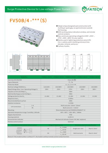 FATECH surge arrester FV50B/4-320 for AC power supply system