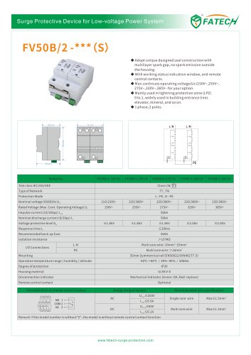 FATECH Surge protector FV50B/2-385 for class 1 lightning protection