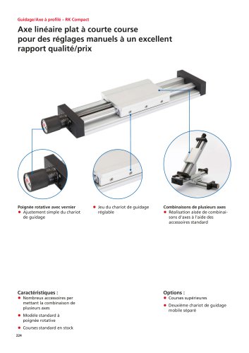 Guidage/Axe &agrave; profil&eacute; &ndash; RK Compact