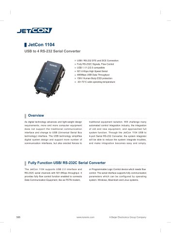 JetCon 1104 - data sheet