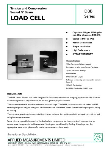 'S' Beam Load Cell - Bi-directional