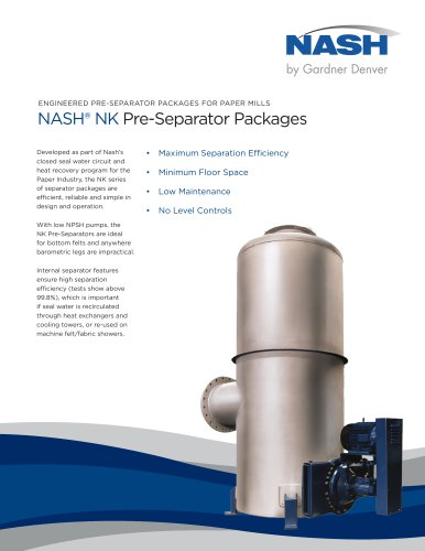 NASH NK Pre-Separator packages