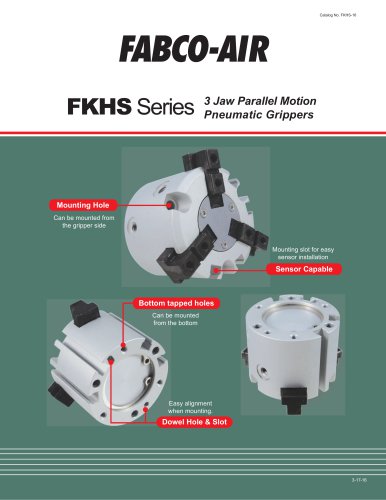 FKHS Series 3 Jaw Parallel Motion Pneumatic Grippers