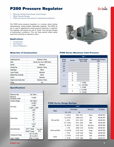 BelGas P200 Pressure Regulator