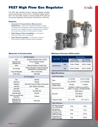 F627 High Flow Gas Regulator