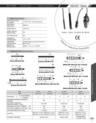 Marsh Bellofram Automatic Timing & Controls 300/301 Series Tubular Inductive Proximity Sensor