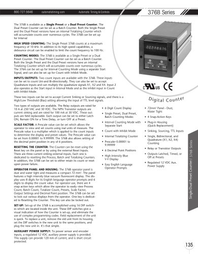 Marsh Bellofram Automatic Timing & Controls 376B Series Single or Dual Preset Counter