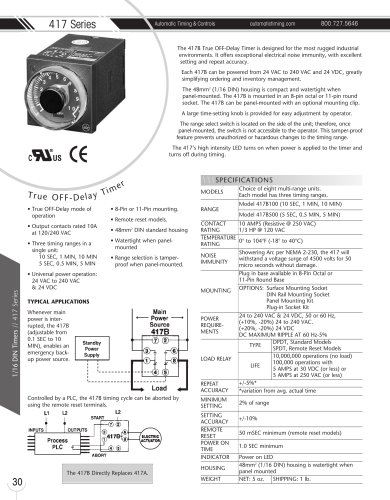 Marsh Bellofram Automatic Timing & Controls 417 Series True OFF-Delay Timer