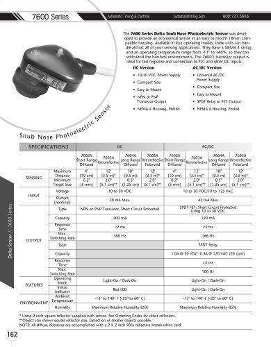 Marsh Bellofram Automatic Timing & Controls 7600 Series Delta Snub Nose Photoelectric Sensor