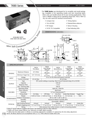 Marsh Bellofram Automatic Timing & Controls 7690 Series Mini Self-Contained Photoelectric Sensor