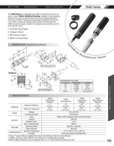 Marsh Bellofram Automatic Timing & Controls Delta 7640 Series Photoelectric Sensor