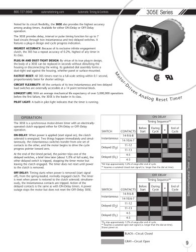 Marsh Bellofram Automatic Timing & Controls Division 305E Series Motor-Driven Analog Reset Timer