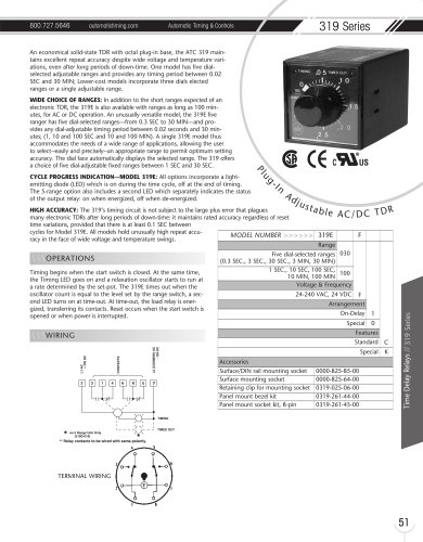 Marsh Bellofram Automatic Timing & Controls Division 319 Series Solid-state TDR with Octal Plug-in Base