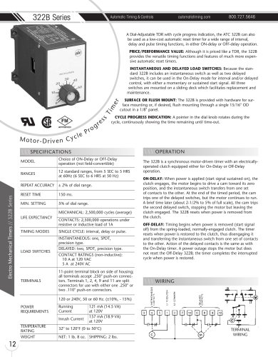 Marsh Bellofram Automatic Timing & Controls Division 322B Series Motor Drive Cycle Progress Timer