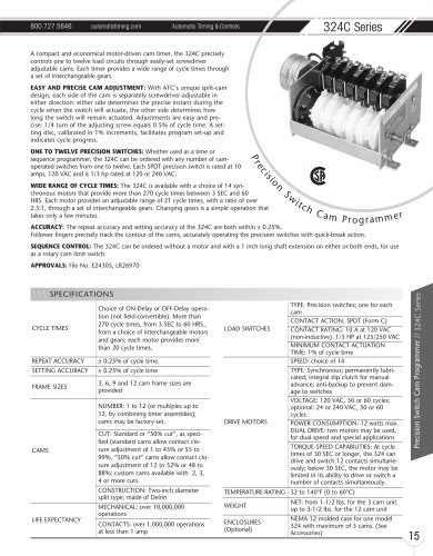 Marsh Bellofram Automatic Timing & Controls Division 324C Series Precision Switch Cam Programmer