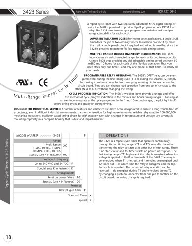 Marsh Bellofram Automatic Timing & Controls Division 342B Series Multi-Range Repeat Cycle Timer