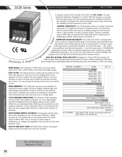 Marsh Bellofram Automatic Timing & Controls Division 353B Series Shawnee II Digital Programmable Timer 