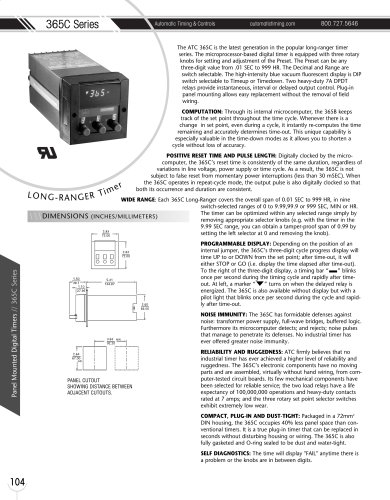 Marsh Bellofram Automatic Timing & Controls Division 365C Series Long-Ranger Timer