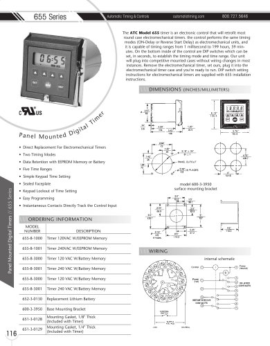 Marsh Bellofram Automatic Timing & Controls Division 655 Series Panel Mounted Digital Timer