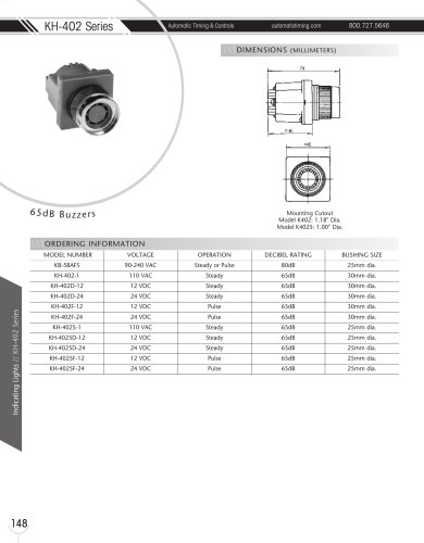 Marsh Bellofram Automatic Timing & Controls KH-402 Series 65dB Buzzers