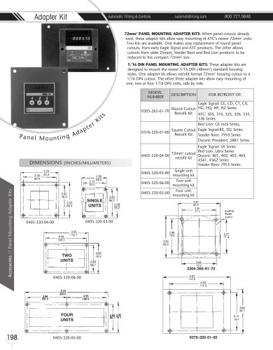 Marsh Bellofram Automatic Timing & Controls Panel Mounting Adapter Kits