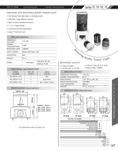 Marsh Bellofram Automatic Timing & Controls Rotating/Audio Tower Lights 