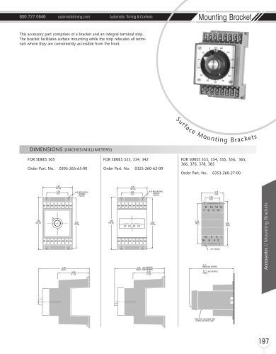 Marsh Bellofram Automatic Timing & Controls Surface Mounting Bracket Accessories