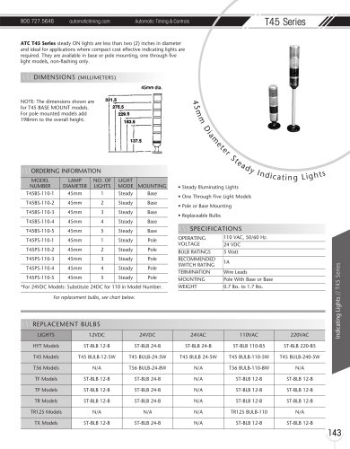 Marsh Bellofram Automatic Timing & Controls T45 Series 45mm Diameter Steady Indicating Lights