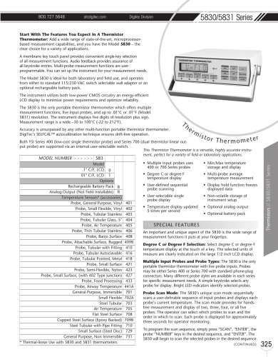 Marsh Bellofram DigiTec Division 5830/5831 Series Thermistor Thermometer