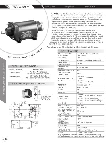 Marsh Bellofram DigiTec Division 758-W Series Explosionproof Tachometer