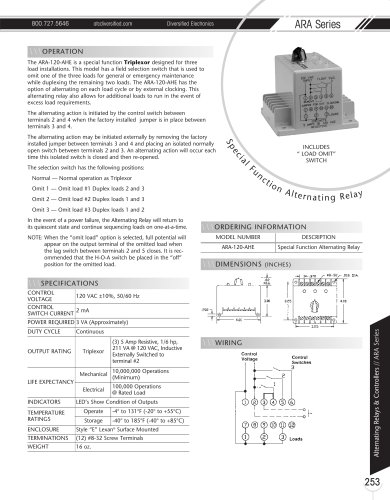 Marsh Bellofram Diversified Electronics Division ARA-Series Special Function Alternating Relay