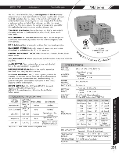 Marsh Bellofram Diversified Electronics Division ARM Series Integrated Duplex Controller