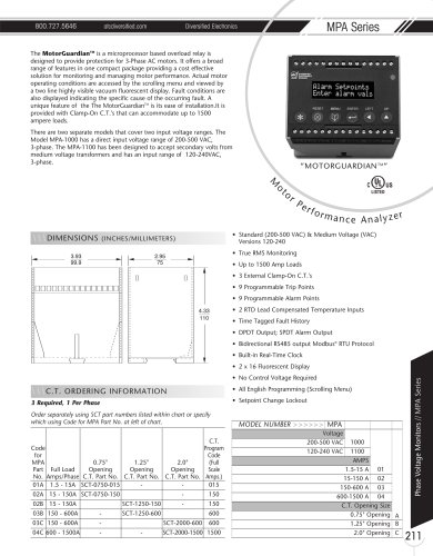 Marsh Bellofram Diversified Electronics Division MPA Series Motor Performance Analyzer