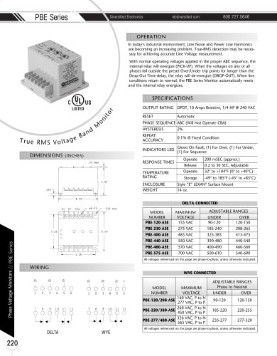 Marsh Bellofram Diversified Electronics Division PBC Series 3-Phase Voltage Band Monitor