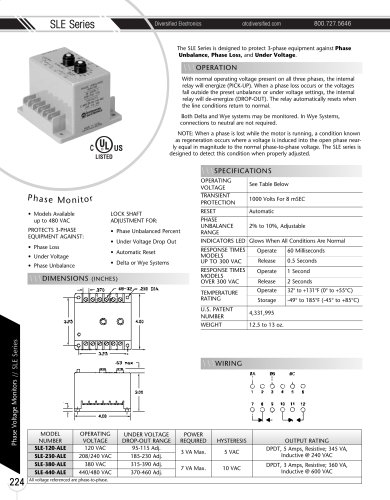 Marsh Bellofram Diversified Electronics Division SLE Series Phase Monitor