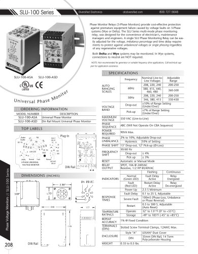 Marsh Bellofram Diversified Electronics Division SLU-100 Series Universal Phase Monitor 