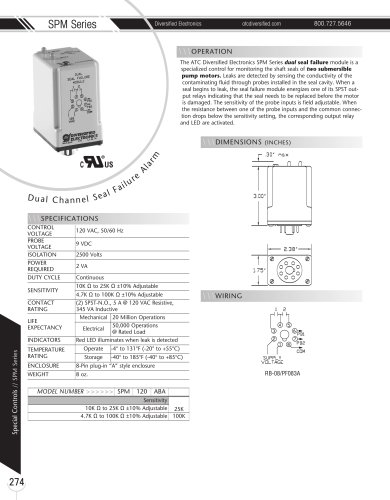 Marsh Bellofram Diversified Electronics Division SPM Series Dual Channel Seal Failure Alarm