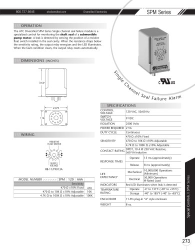 Marsh Bellofram Diversified Electronics Division SPM Series Single Channel Seal Failure Alarm