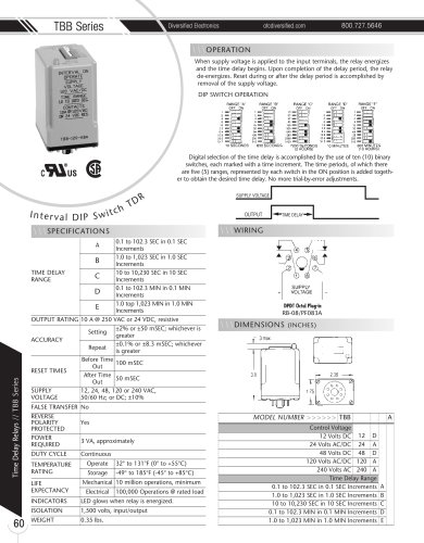 Marsh Bellofram Diversified Electronics Division TBB Series Interval DIP Switch TDR