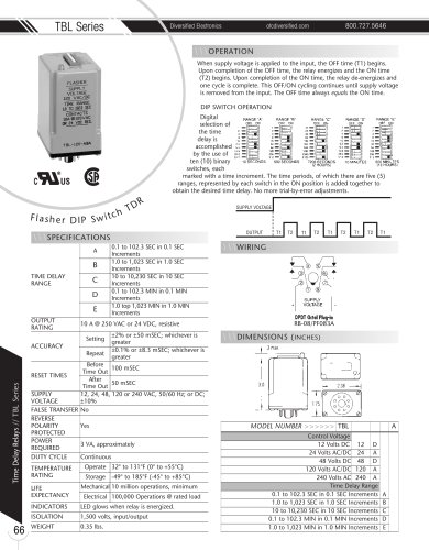 Marsh Bellofram Diversified Electronics Division TBL Series Flasher DIP Switch TDR